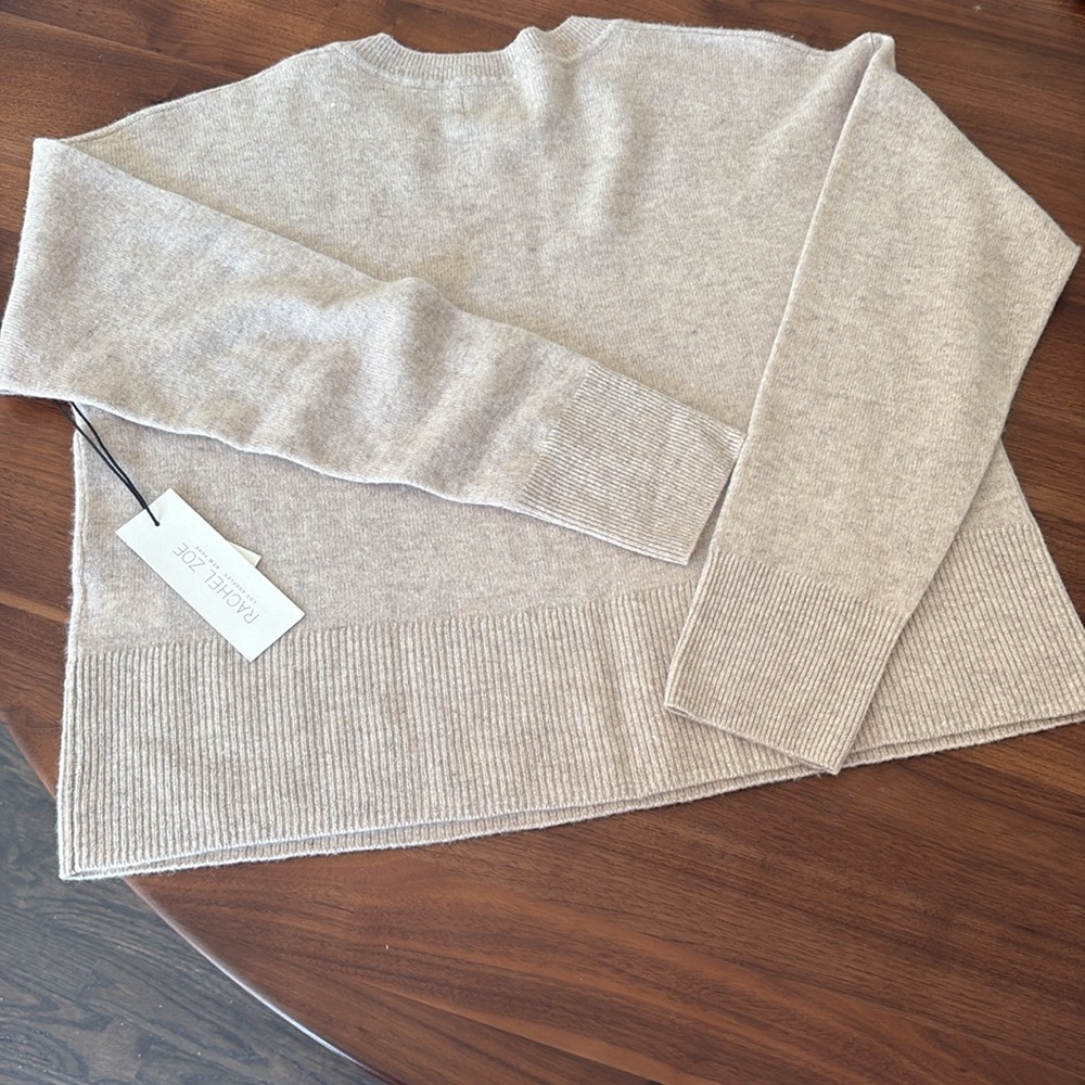 100% 2-ply cashmere Beige Sweater, size L, new - Picture 2 of 5